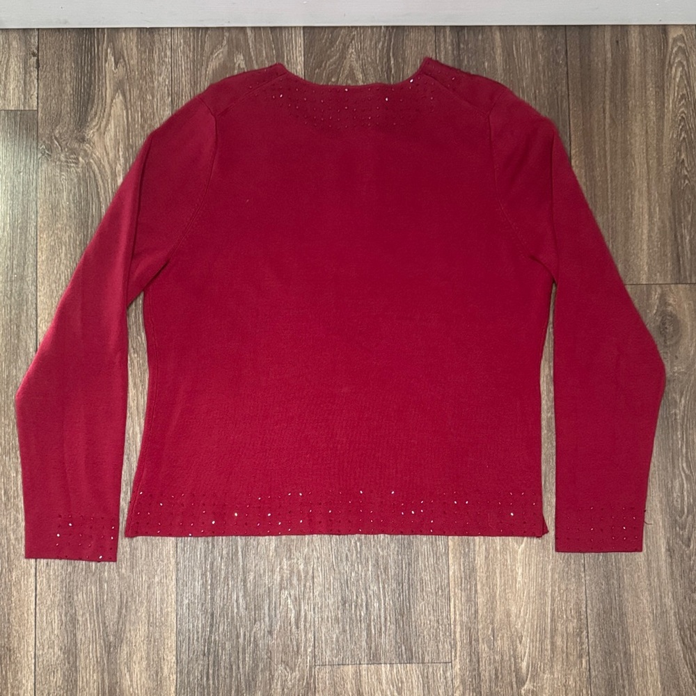 Charter Club Red Cardigan Sweater Women’s Size Large - Picture 12 of 13